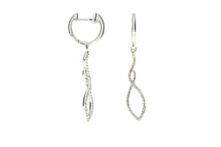 Natural .25ct Diamond Dangle Earrings Sterling Silver