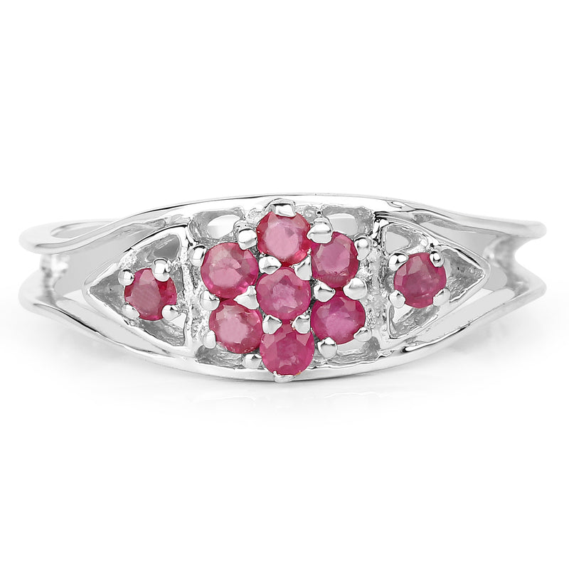 0.41 Carat Genuine Ruby .925 Sterling Silver Ring