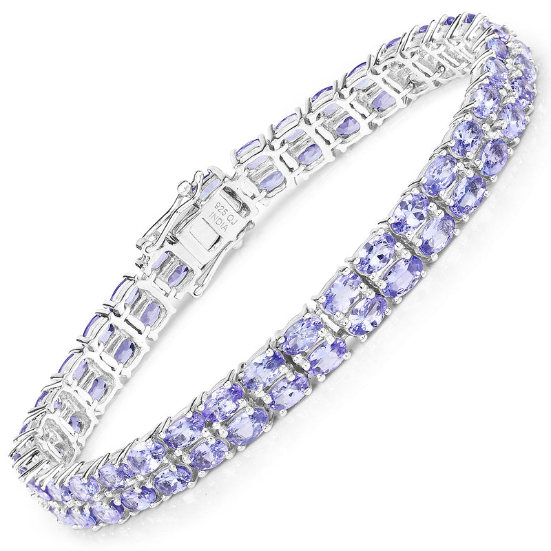 17.00 Carat Genuine Tanzanite .925 Sterling Silver Bracelet