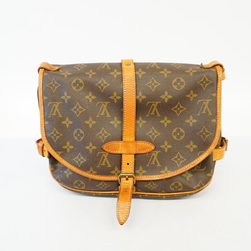 Auth Louis Vuitton Shoulder Bag Monogram Saumur 30 M42256