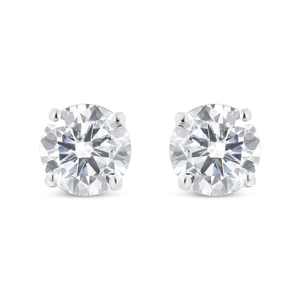 14k White Gold Solitaire Diamond Stud Earrings (1.5 cttw, H-I Color, SI1-SI2 Clarity)