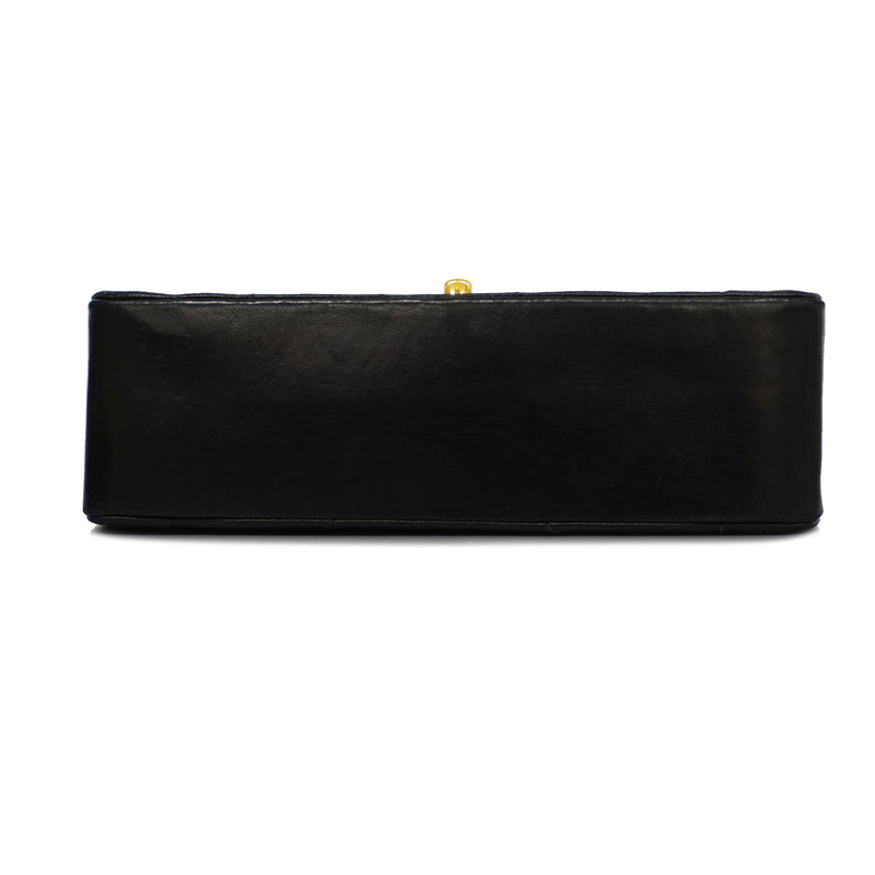 Auth Chanel Matelasse Single Chain Womens Leather Shoulder Bag Black