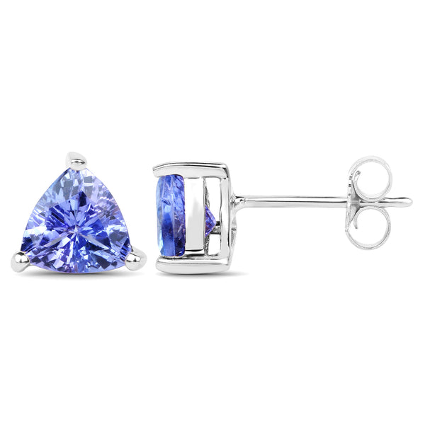 1.22 Carat Genuine Tanzanite 14K White Gold Earrings