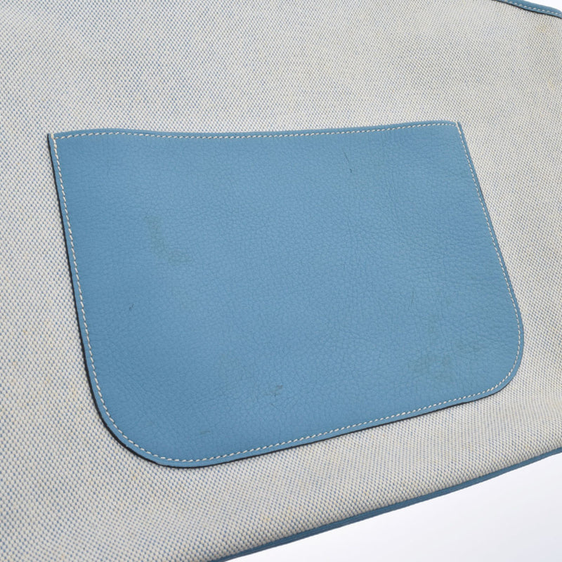HERMES Hermes Jardinier Blue Gene-Unisex Toile Ash Taurillon Clemence Tote Bag