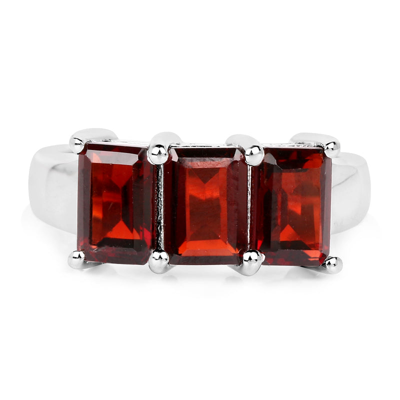 3.60 Carat Genuine Garnet .925 Sterling Silver Ring