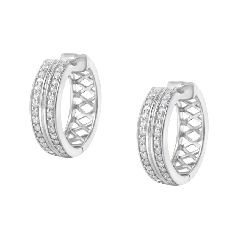 10K White Gold Diamond Hoop Earring (1/2 cttw, I-J Color, I2-I3 Clarity)