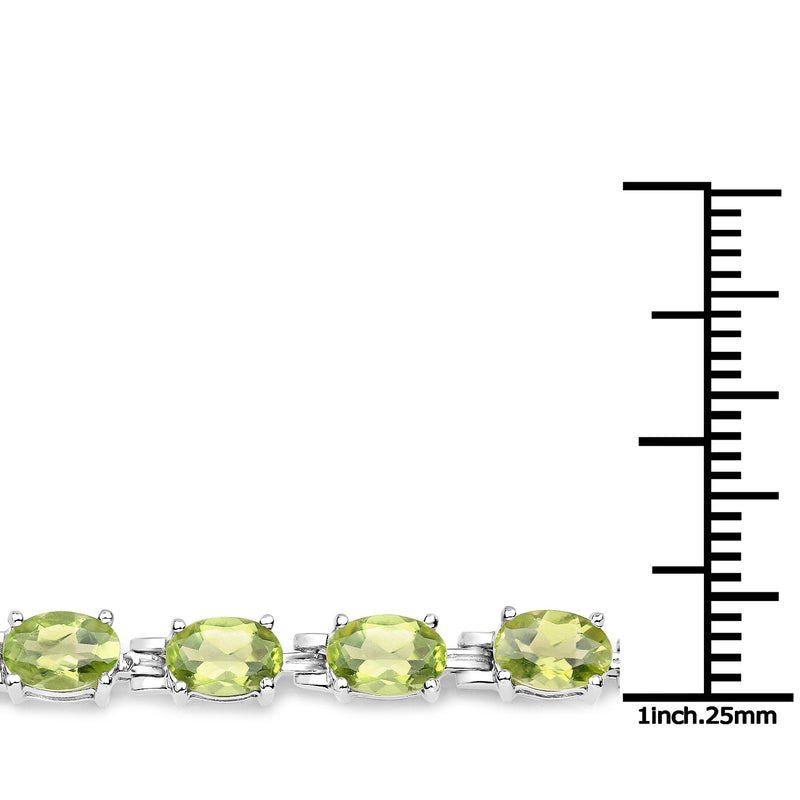 9.46 Carat Genuine Peridot .925 Sterling Silver Bracelet