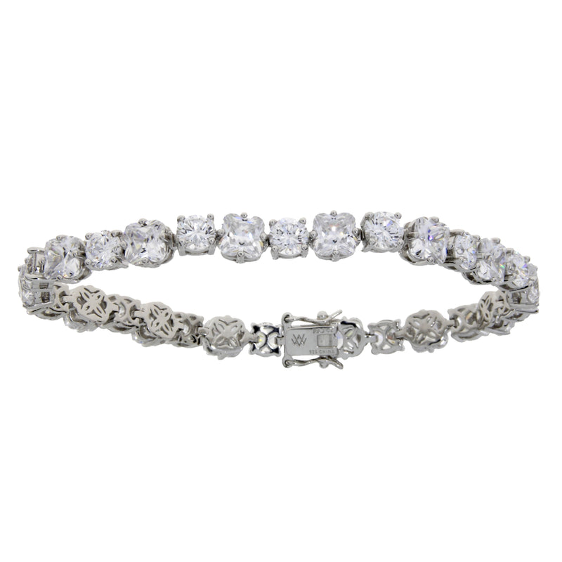 Natural Cubic Zirconium Tennis Bracelet Sterling Silver