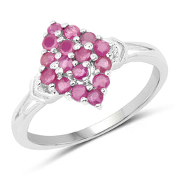 0.72 Carat Genuine Ruby .925 Sterling Silver Ring