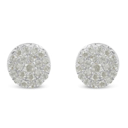 10k White Gold Diamond Cluster Stud Earrings (0.5 cttw, I-J Color, I2-I3 Clarity)