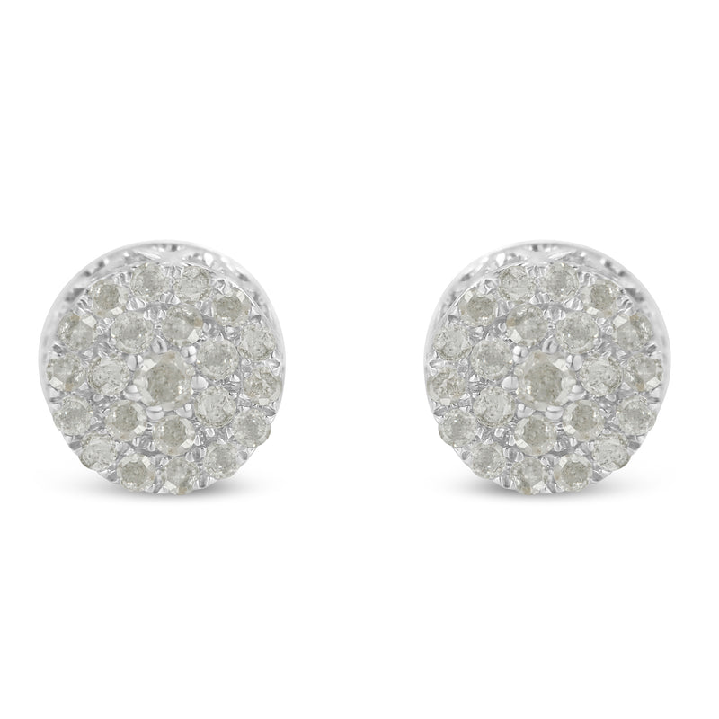 10k White Gold Diamond Cluster Stud Earrings (0.5 cttw, I-J Color, I2-I3 Clarity)