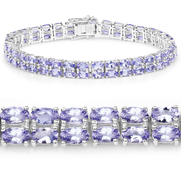 17.00 Carat Genuine Tanzanite .925 Sterling Silver Bracelet