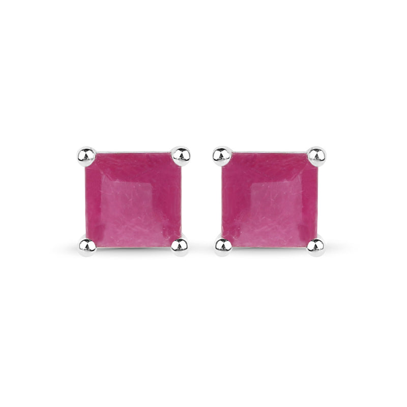 0.70 Carat Genuine Johnson Ruby .925 Sterling Silver Earrings