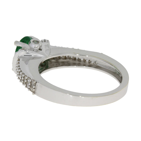 Natural 1.94ct Emerald Diamond Ring 14KT White Gold