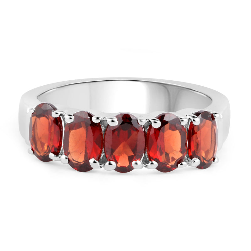 2.55 Carat Genuine  Garnet .925 Sterling Silver Ring