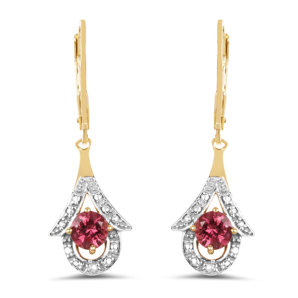 1.20 Carat Genuine Pink Tourmaline .925 Sterling Silver Earrings