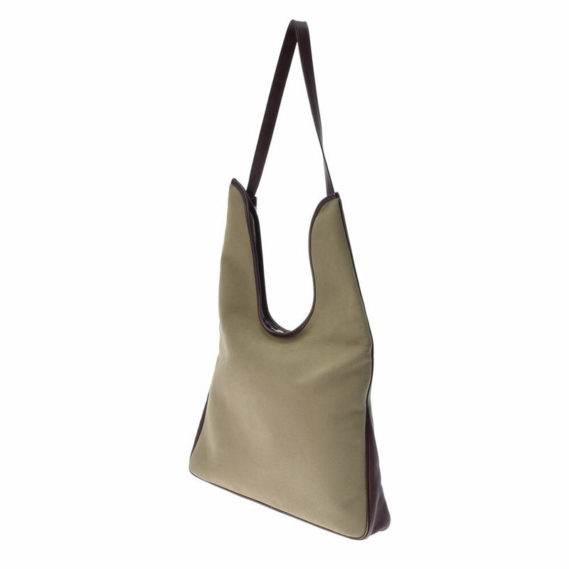 HERMES Hermes Masai GM Khaki  K engraved (around 2007) Unisex canvas shoulder bag
