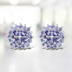 2.52 Carat Genuine Tanzanite .925 Sterling Silver Earrings