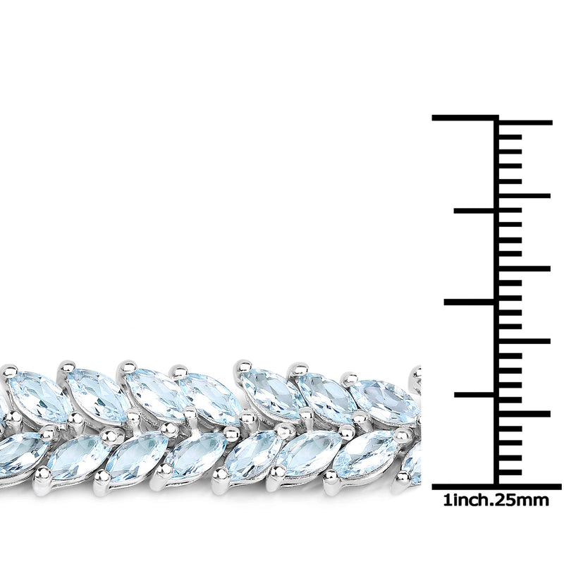 10.12 Carat Genuine Aquamarine .925 Sterling Silver Bracelet