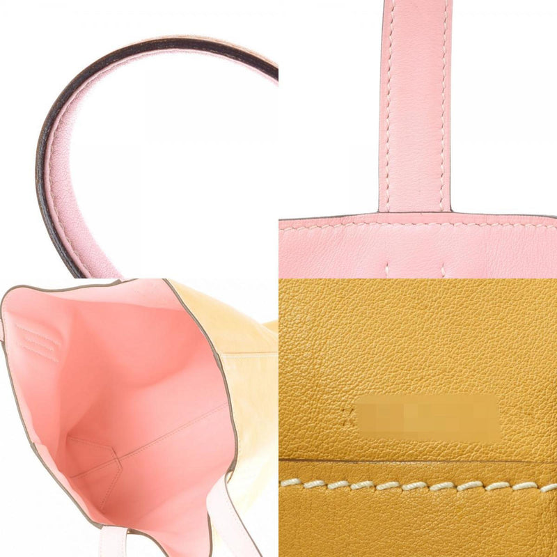 HERMES Hermes Double Sense 36 Reversible Curry / Rose Sakura X Engraved (around 2016) Unisex Vosikkim Tote Bag