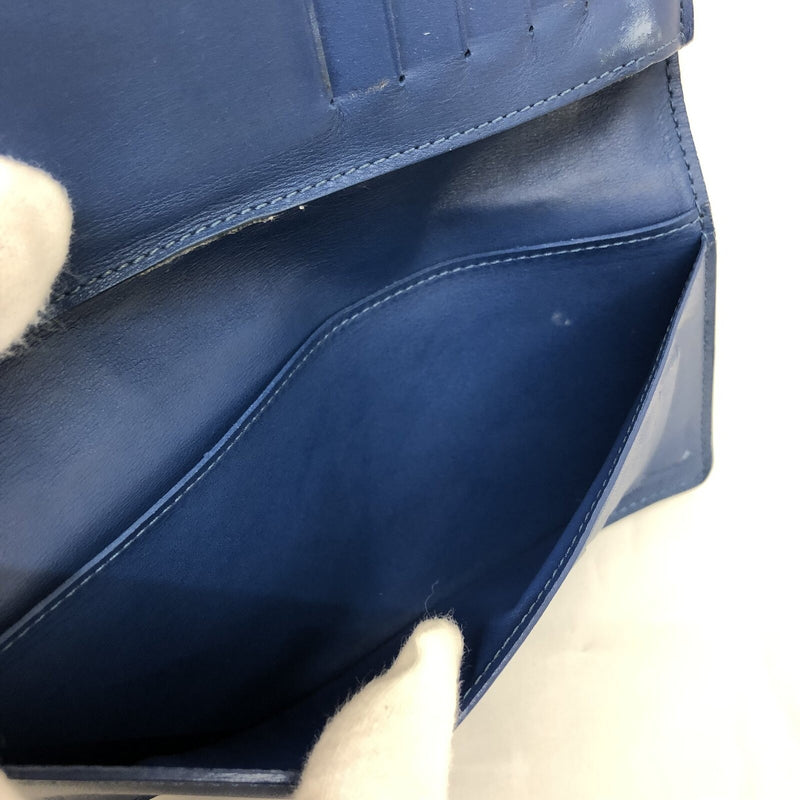 LOUIS VUITTON Long Bi-Fold Wallet N63205 Portofeuil Braza Damier Amphini Blue Mens