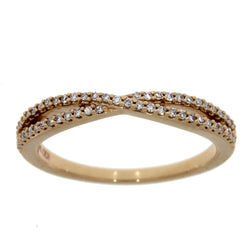 Genuine .15ct Diamond stackable band set 10KT Rose Gold