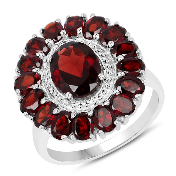 5.20 Carat Genuine Garnet .925 Sterling Silver Ring