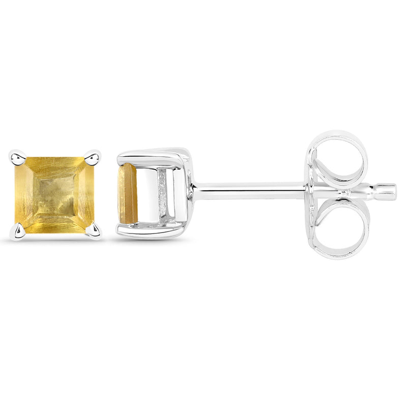 0.62 Carat Genuine Citrine .925 Sterling Silver Earrings