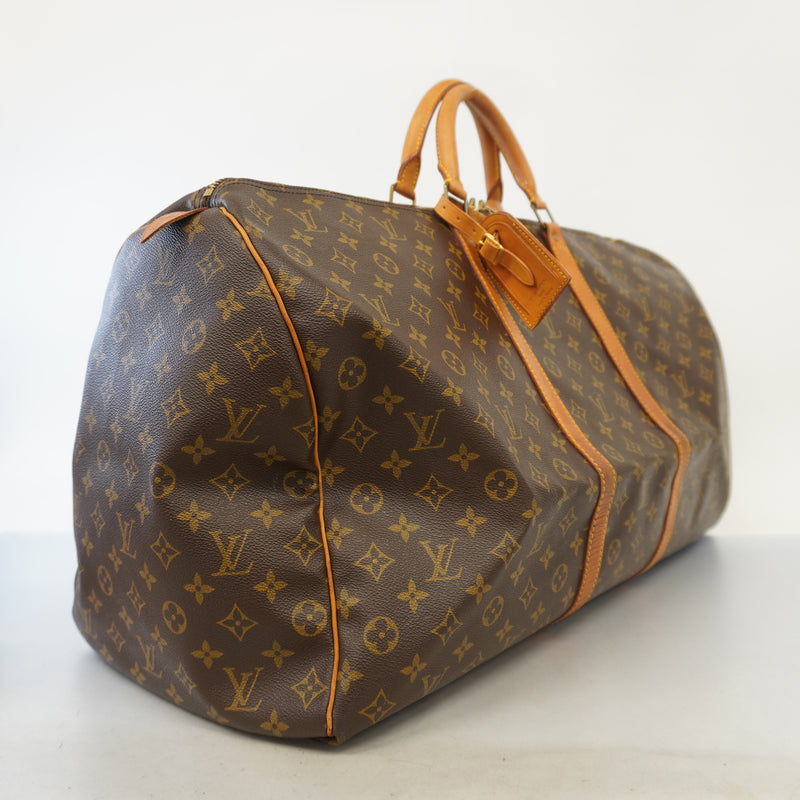 Auth Louis Vuitton Boston Bag Monogram Keepol 60 M41422 Unisex