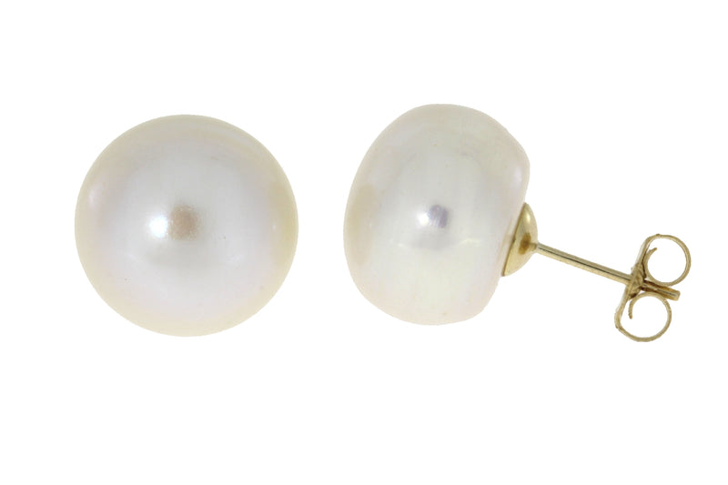 Fresh Water Pearl Stud Earrings 14KT Yellow Gold