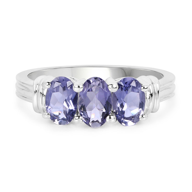 1.23 Carat Genuine Iolite .925 Sterling Silver Ring