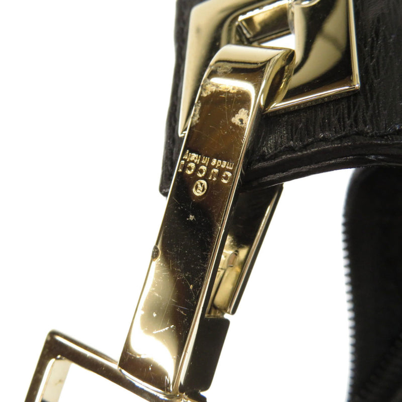 Gucci 14204 logo plate shoulder bag leather ladies