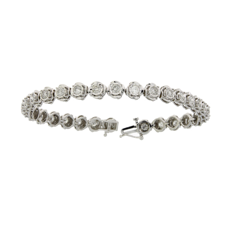 Genuine 3.00ct Diamond Tennis Bracelet 10KT White Gold