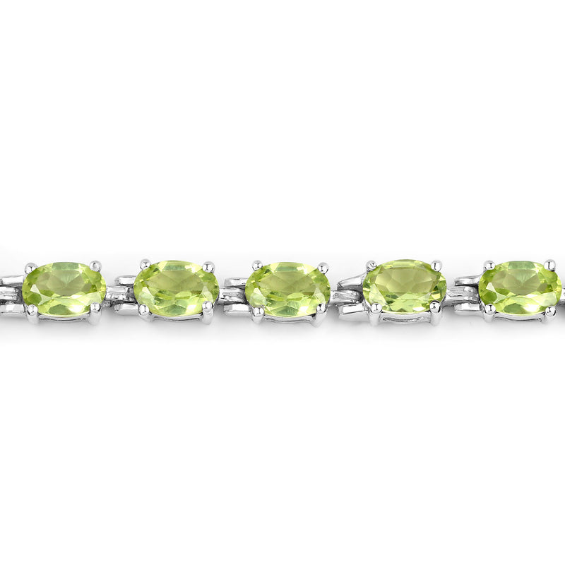 8.61 Carat Genuine Peridot .925 Sterling Silver Bracelet