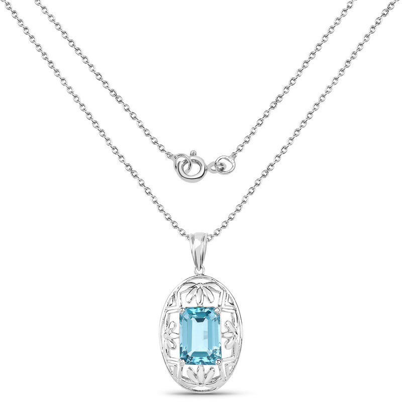 9.60 Carat Genuine Green Topaz .925 Sterling Silver Pendant