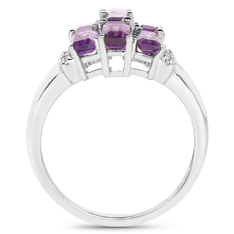 1.75 Carat Genuine Amethyst .925 Sterling Silver Ring