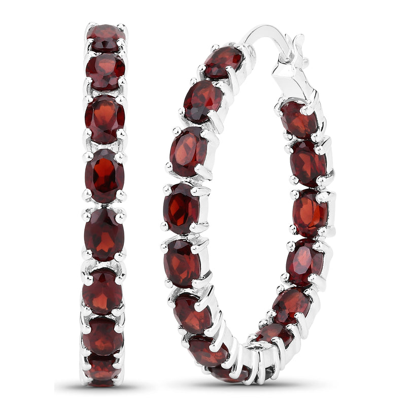 6.00 Carat Genuine Garnet .925 Sterling Silver Earrings