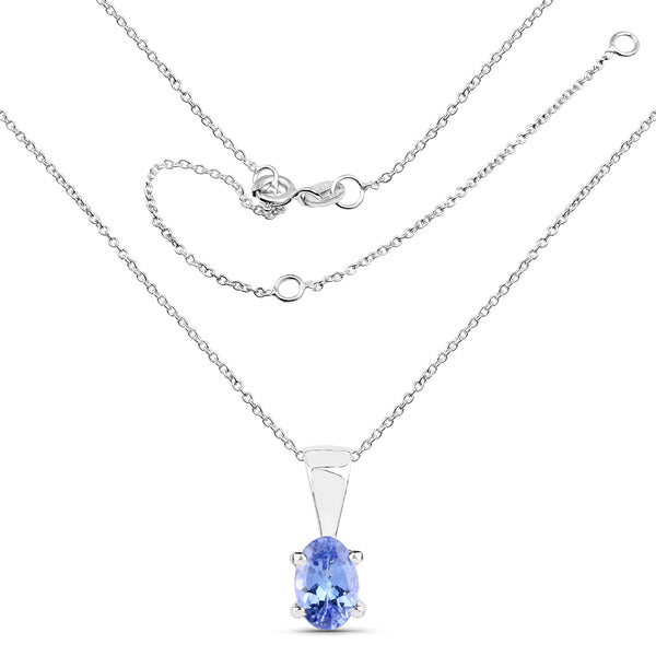 0.44 Carat Genuine Tanzanite .925 Sterling Silver Pendant