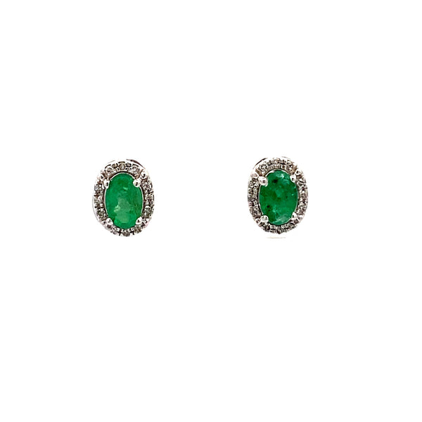 .70ct Emerald Diamond Stud Earrings 14KT White Gold