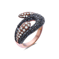 Halloween Sale Pave Diamond Snake Band Ring 925 Silver 18k Gold Handmade Jewelry