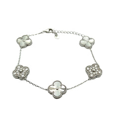 Natural Cubic Zirconia Bracelet Sterling Silver