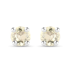 0.24 Carat Genuine Yellow Sapphire .925 Sterling Silver Earrings