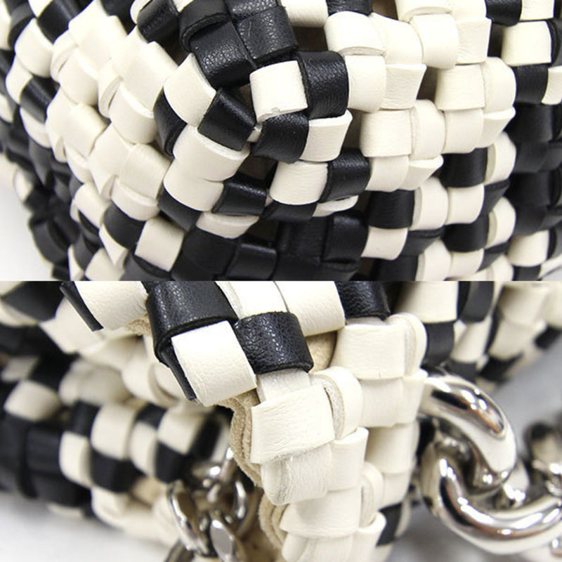 Stella McCartney Shoulder Bag Black White Eco Leather Women's Chain
