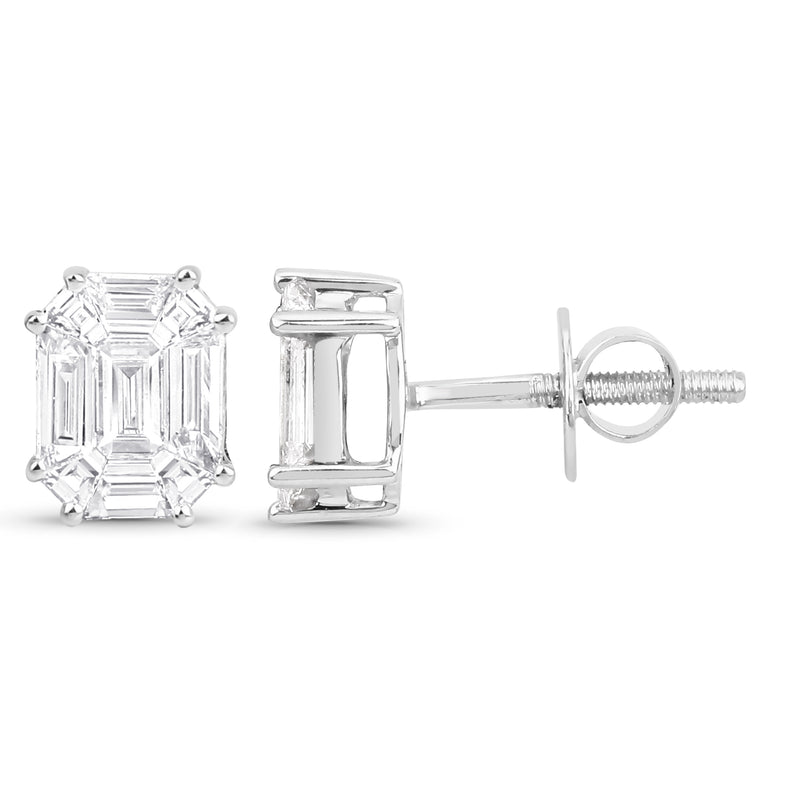 0.70 Carat Genuine White Diamond 18K White Gold Earrings (G-H Color, VVS-VS Clarity)