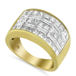 14K Yellow Gold 2 1/2ct. TDW Princess and Baguette-cut Diamond Ring (H-I SI1-SI2)