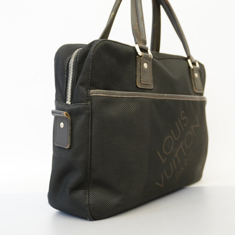 Auth Louis Vuitton Damier Geant Associate PM N58038 Mens Briefcase Noir