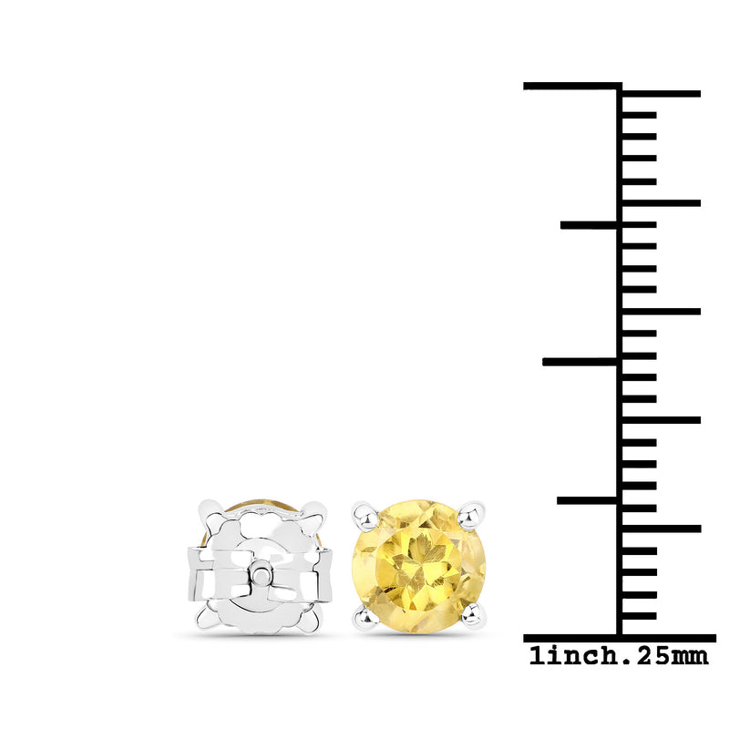 2.00 Carat Genuine Citrine .925 Sterling Silver Earrings