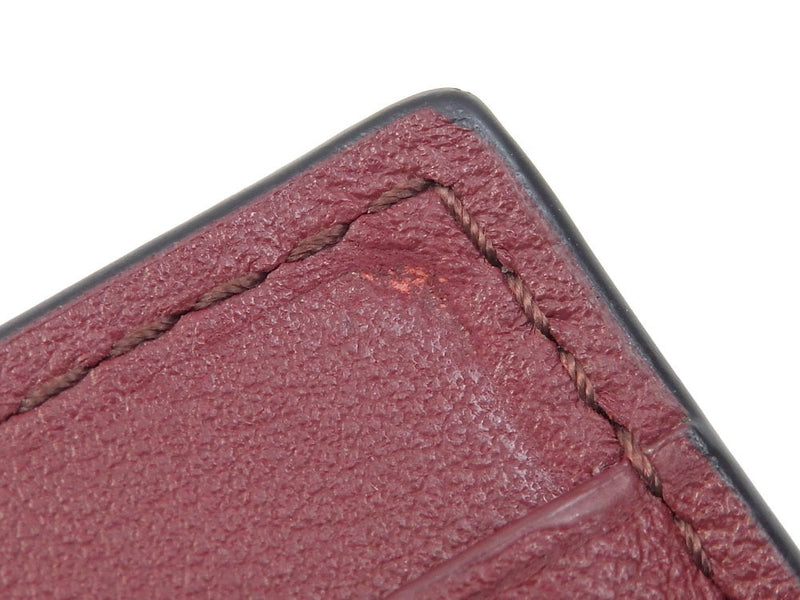 Bottega Veneta Money Clip Type Bi-Fold Wallet Intrecciato Mens Black Red Leather 592626 Braided
