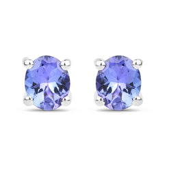 0.66 Carat Genuine Tanzanite .925 Sterling Silver Earrings