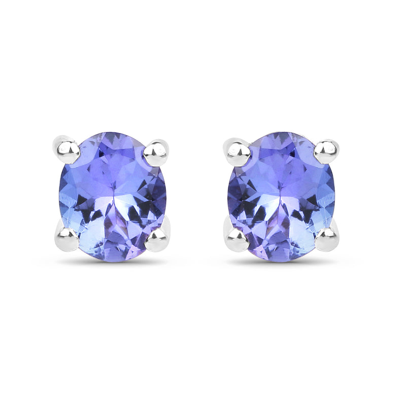 0.66 Carat Genuine Tanzanite .925 Sterling Silver Earrings